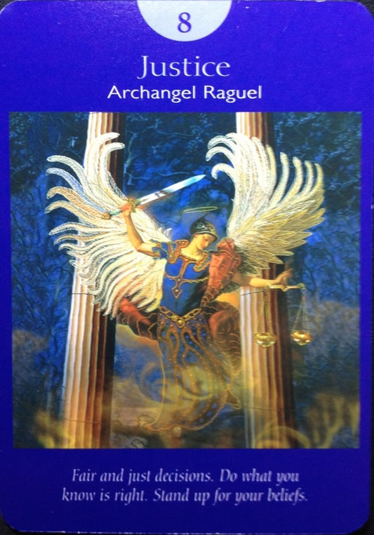 Archangel Raguel, Justice, Angel Tarot, Dani Tworek, Chakratopia, Radleigh Valentine, Doreen Virtue, Seattle