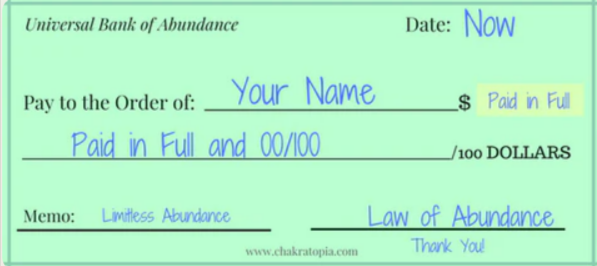 New Moon Checks: Law of Abundance