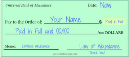 New Moon Checks: Law of Abundance