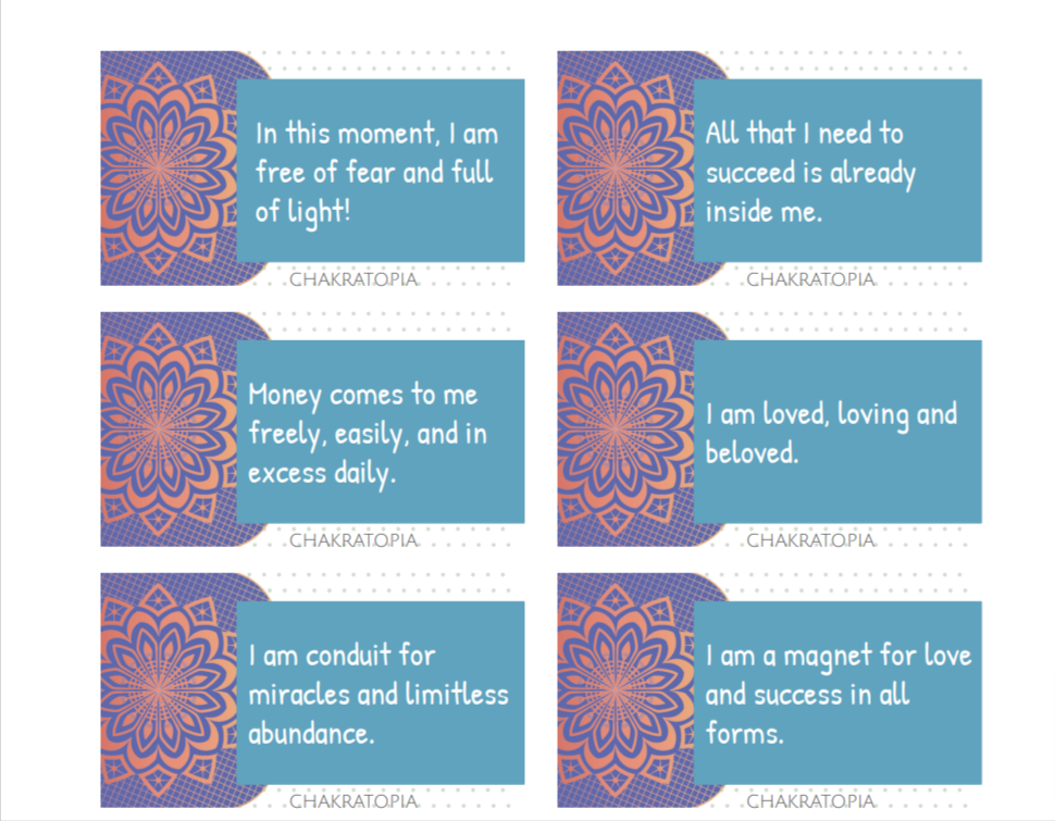 Printable Affirmation Cards