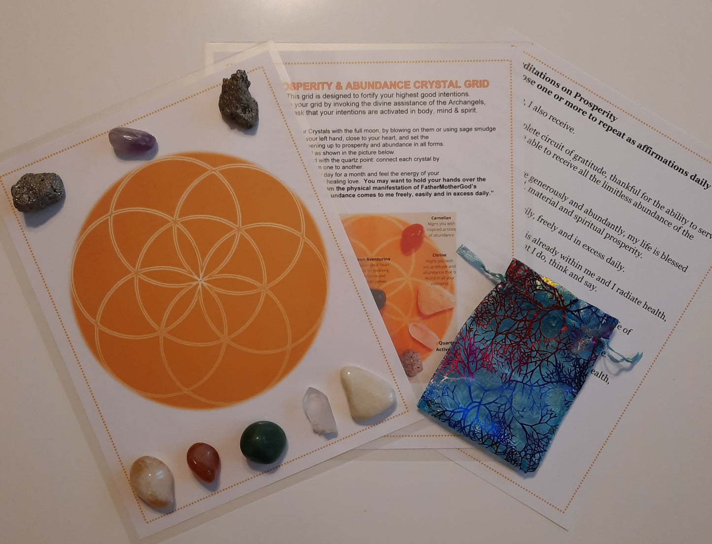 Custom Crystal Grid Kit:  Prosperity & Abundance